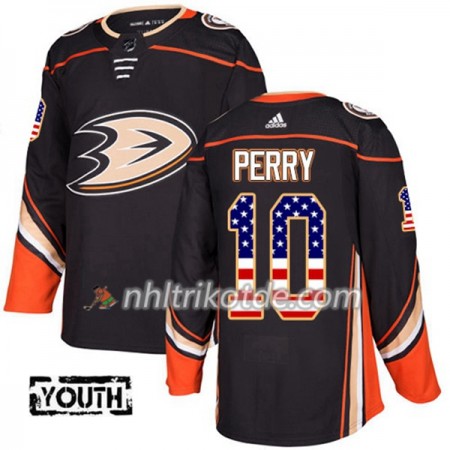 Anaheim Ducks Trikot Corey Perry 10 Adidas 2017-2018 Schwarz USA Flag Fashion Authentic - Kinder